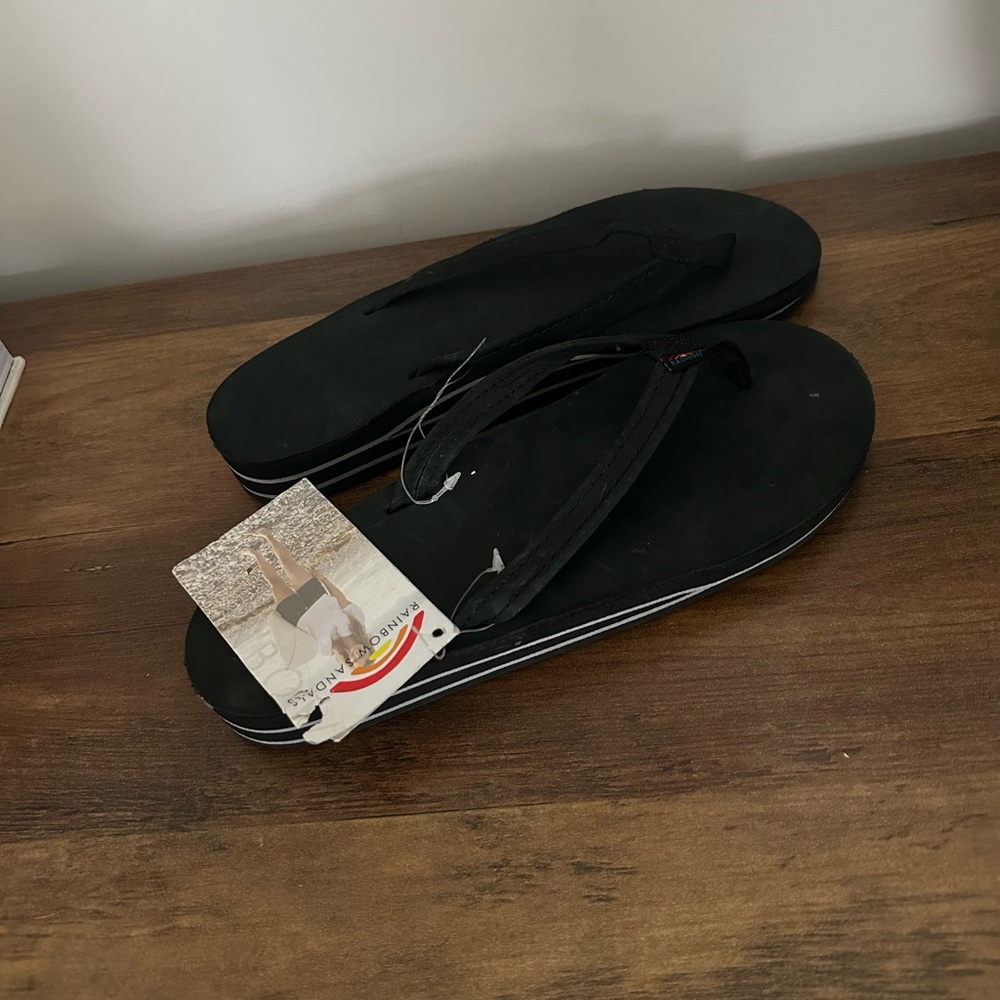 Rainbow Black Sandals